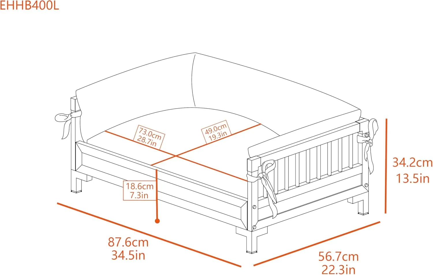 New Age Pet ECOFLEX Manhattan Elevated Dog Bed with Memory Foam Cushion, Durable Wood-Plastic Composite Frame, Removable Washable Cover, Ideal for Pets Up to 90 lbs - Grey