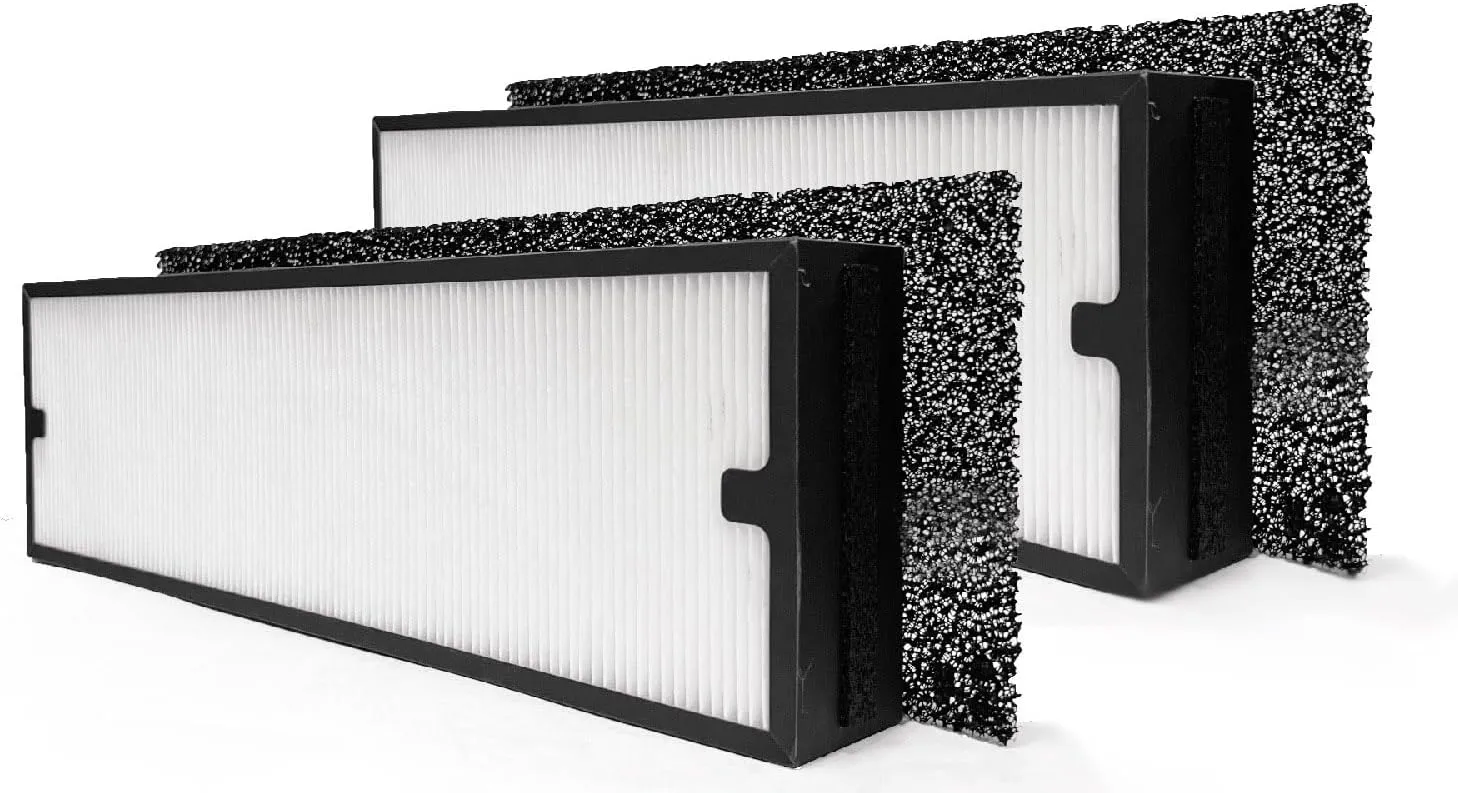 Nispira Particle/Carbon HEPA Filter Set For Blueair Sense  Sense Air Purifier | Removes Smoke, Chemical VOCs, Odor, Pet Dander | 2 Sets