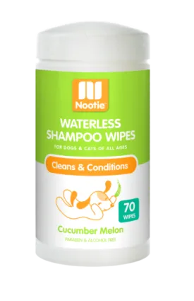 Nootie Cucumber Melon Waterless Shampoo Wipes For Dogs & Cats
