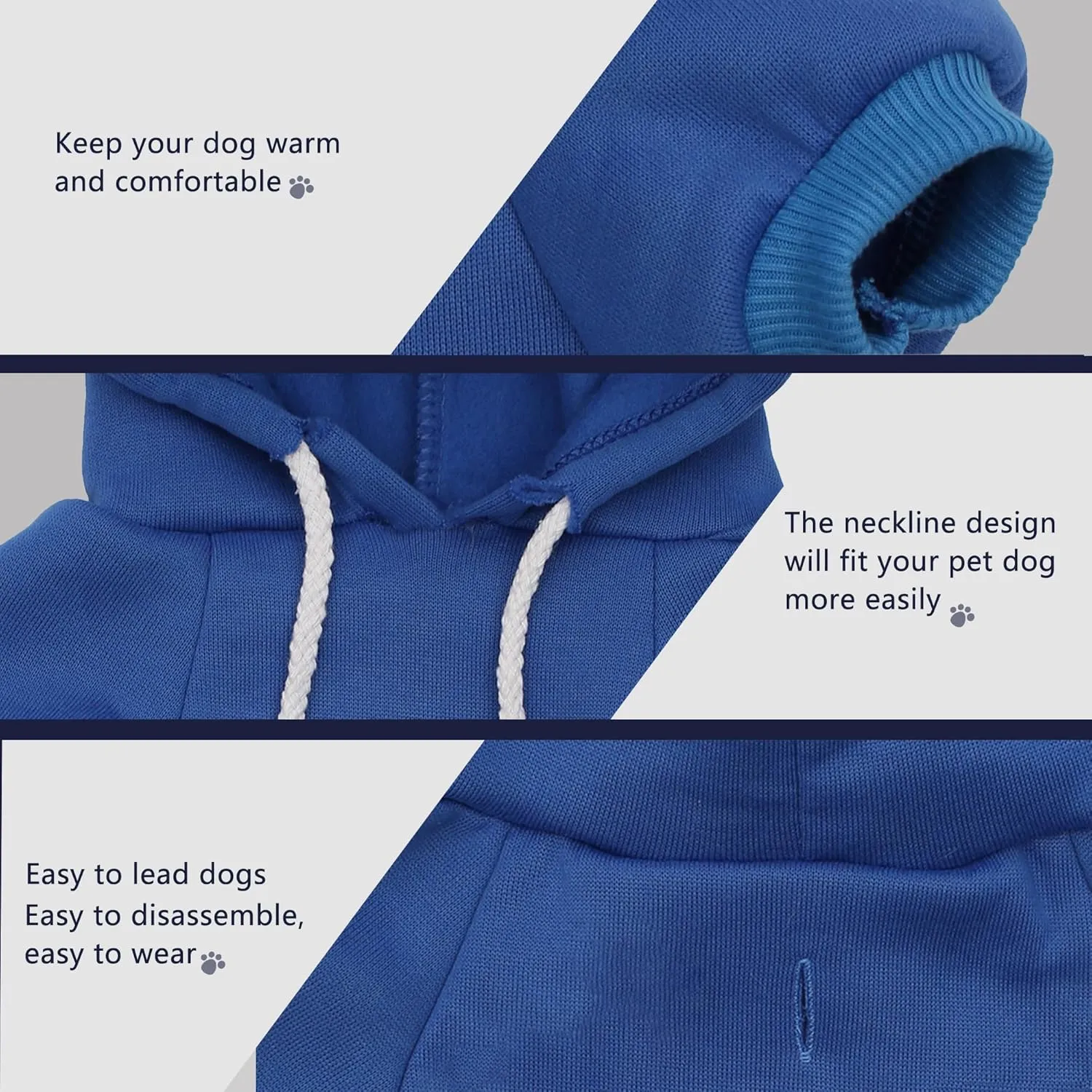 Paiaite Blue Chihuahua Dog Hoodie: Keep Your Pup Warm and Stylish with a 'The Dog Face' Printed Sweatshirt, Pet Clothes, and Sweater Coat All in One - Perfect for Winter and Cool Summer Nights! XL
