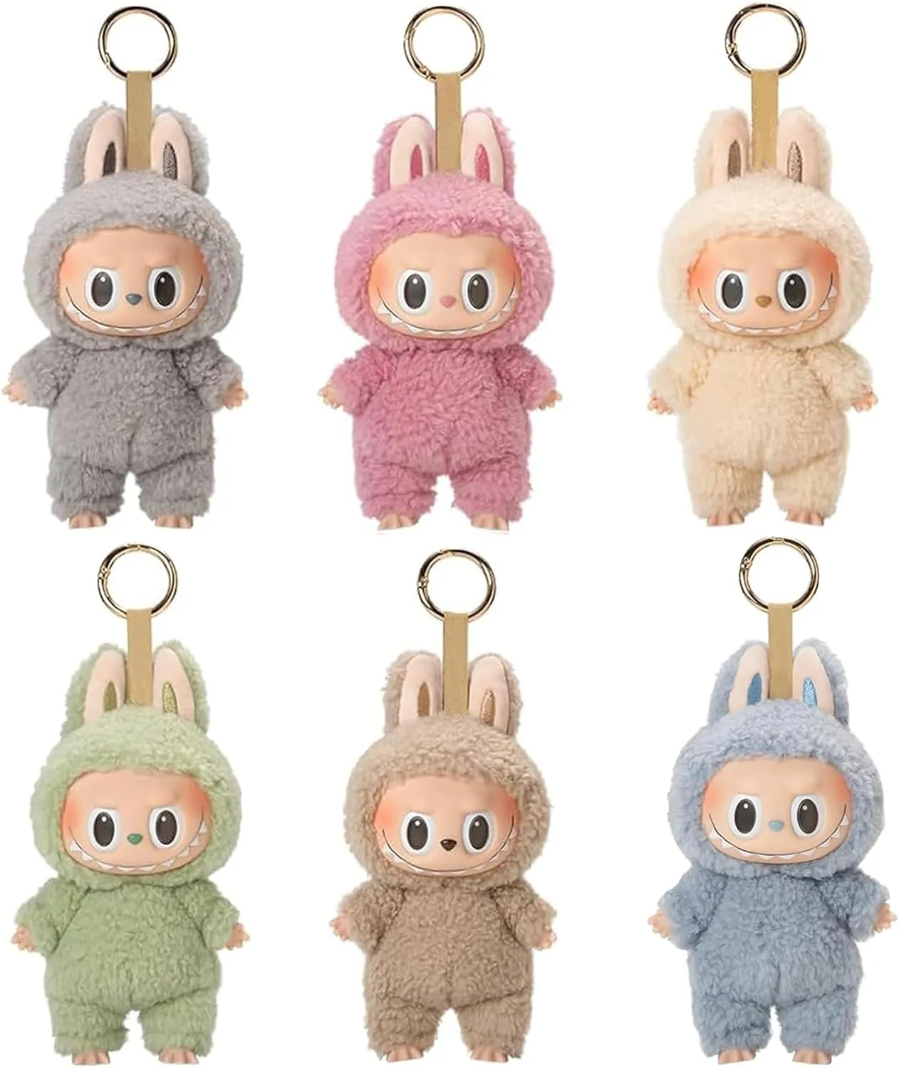 Plush Keychain Set of 6  Cute 6.69-Inch Soft Plush Doll Charms for Kids, Students, Collectors  Fun Clip-On Accessories for Backpacks, Bags, and Keys
