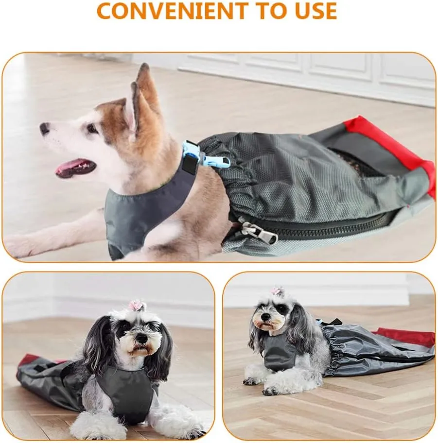 POPETPOP Portable Pet Drag Bag for Paralyzed Dogs Durable Step Harness for Easy Carrying Travel Breathable Design for Comfort Support for Weak Senior Pets XXS