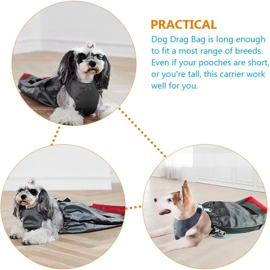 POPETPOP Portable Pet Drag Bag for Paralyzed Dogs Durable Step Harness for Easy Carrying Travel Breathable Design for Comfort Support for Weak Senior Pets XXS