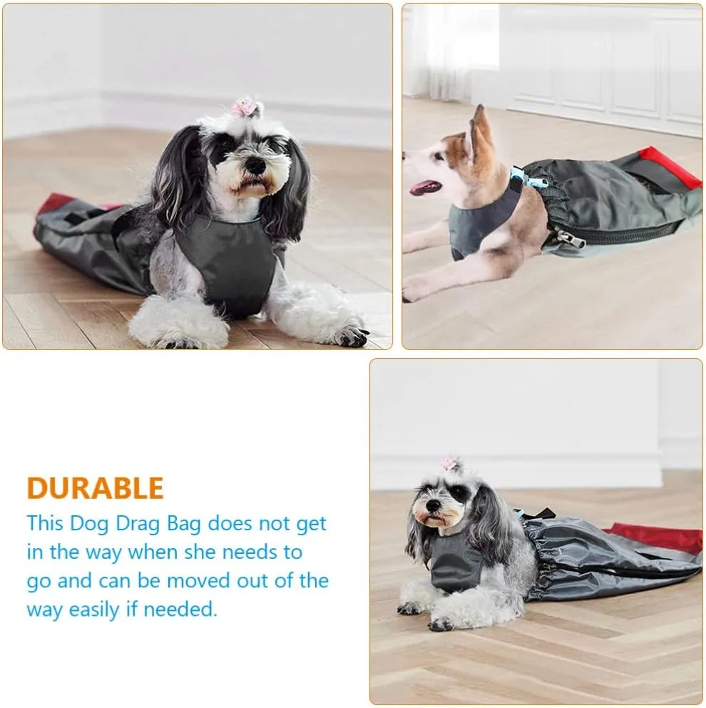 POPETPOP Portable Pet Drag Bag for Paralyzed Dogs Durable Step Harness for Easy Carrying Travel Breathable Design for Comfort Support for Weak Senior Pets XXS