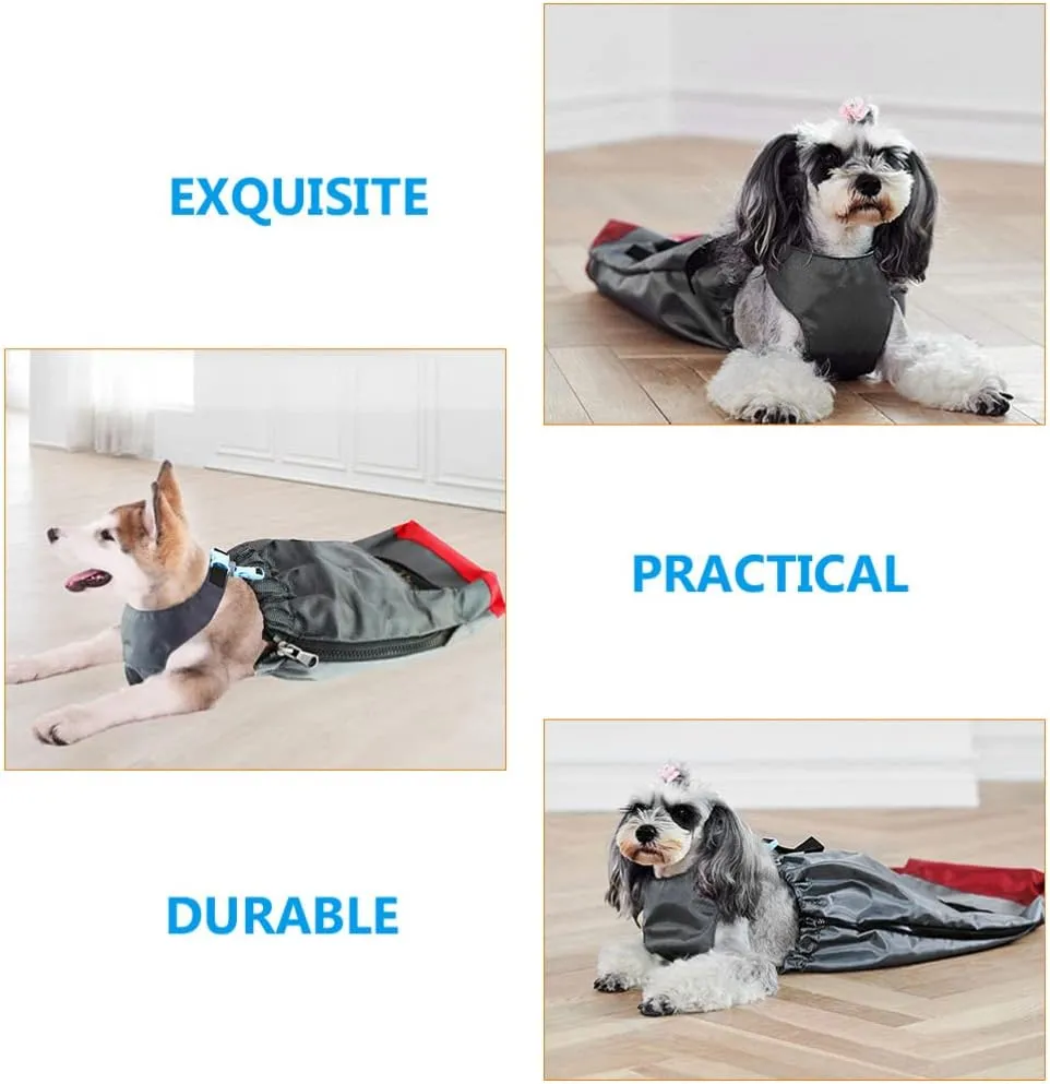 POPETPOP Portable Pet Drag Bag for Paralyzed Dogs Durable Step Harness for Easy Carrying Travel Breathable Design for Comfort Support for Weak Senior Pets XXS