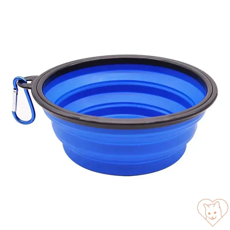 Portable Folding Silicone Pet Bowl with Carabiner