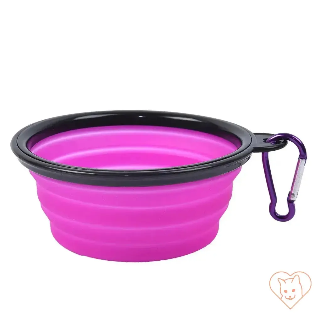 Portable Folding Silicone Pet Bowl with Carabiner