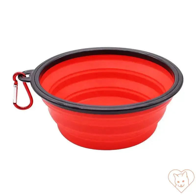 Portable Folding Silicone Pet Bowl with Carabiner