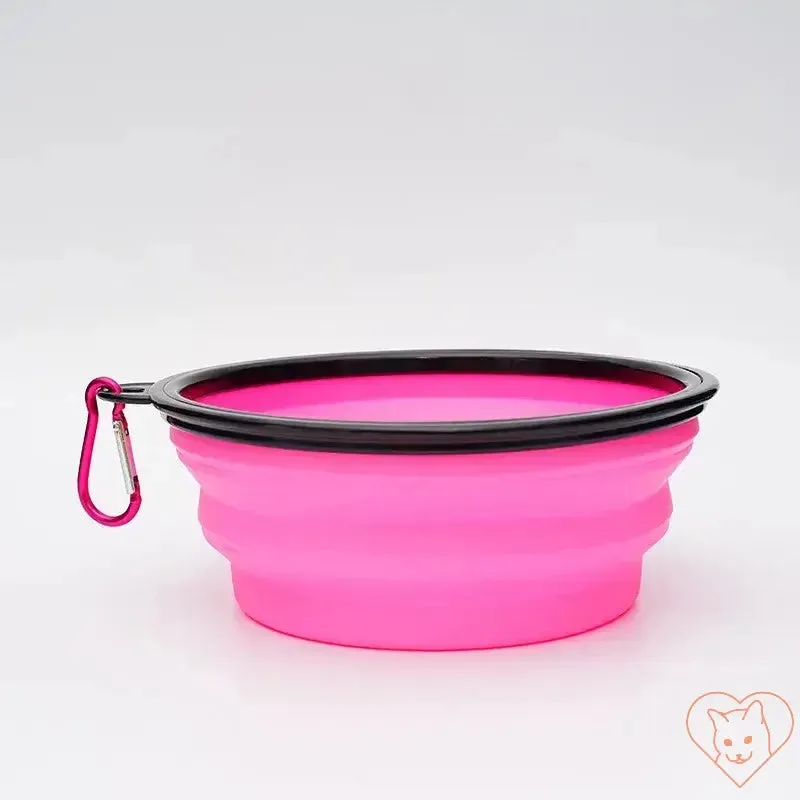 Portable Folding Silicone Pet Bowl with Carabiner