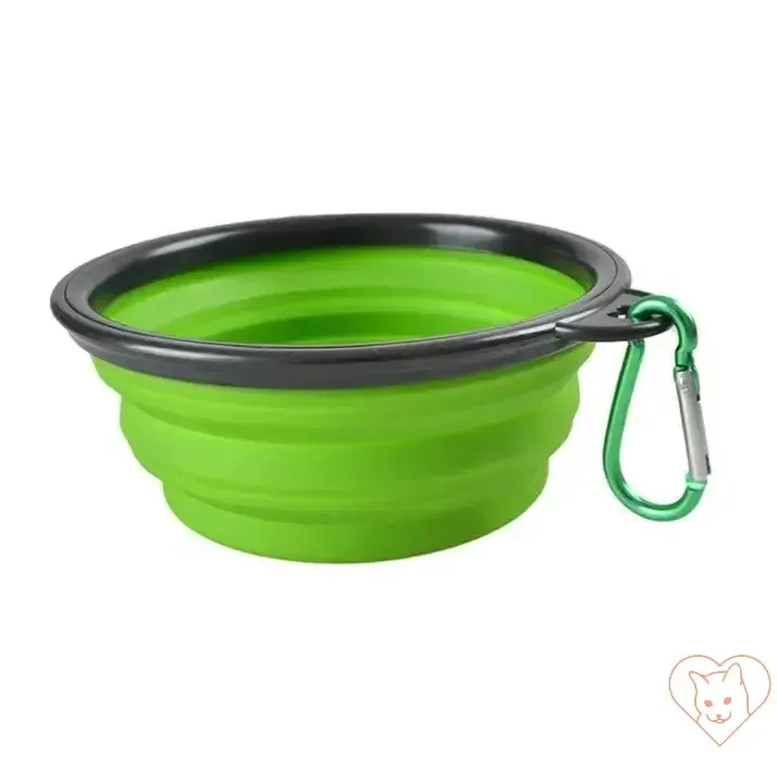 Portable Folding Silicone Pet Bowl with Carabiner