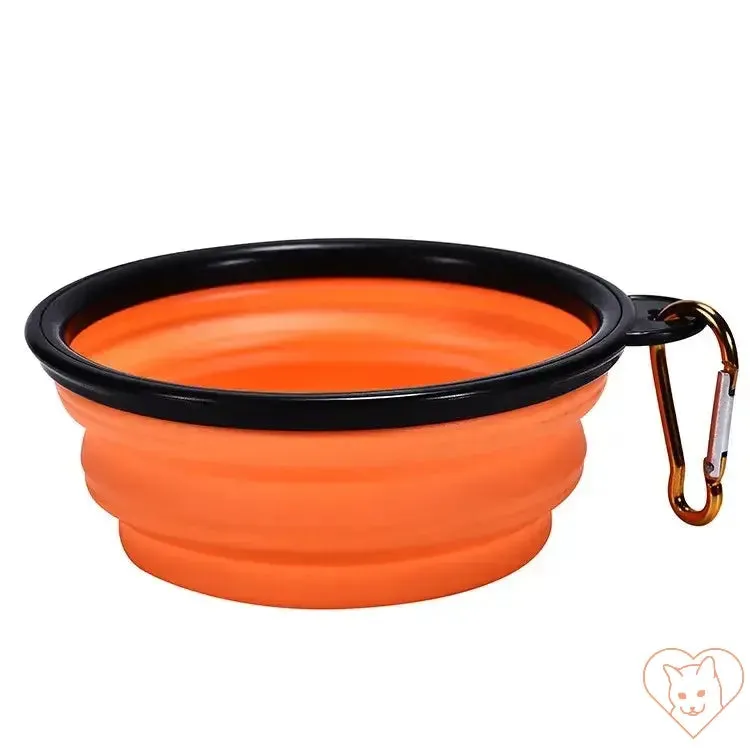 Portable Folding Silicone Pet Bowl with Carabiner
