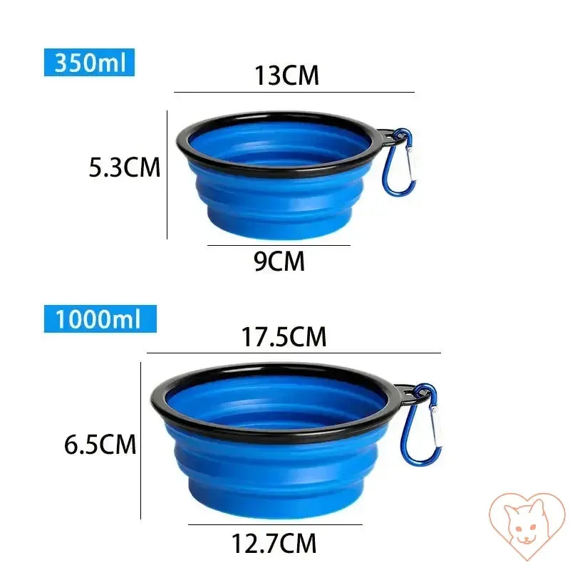 Portable Folding Silicone Pet Bowl with Carabiner