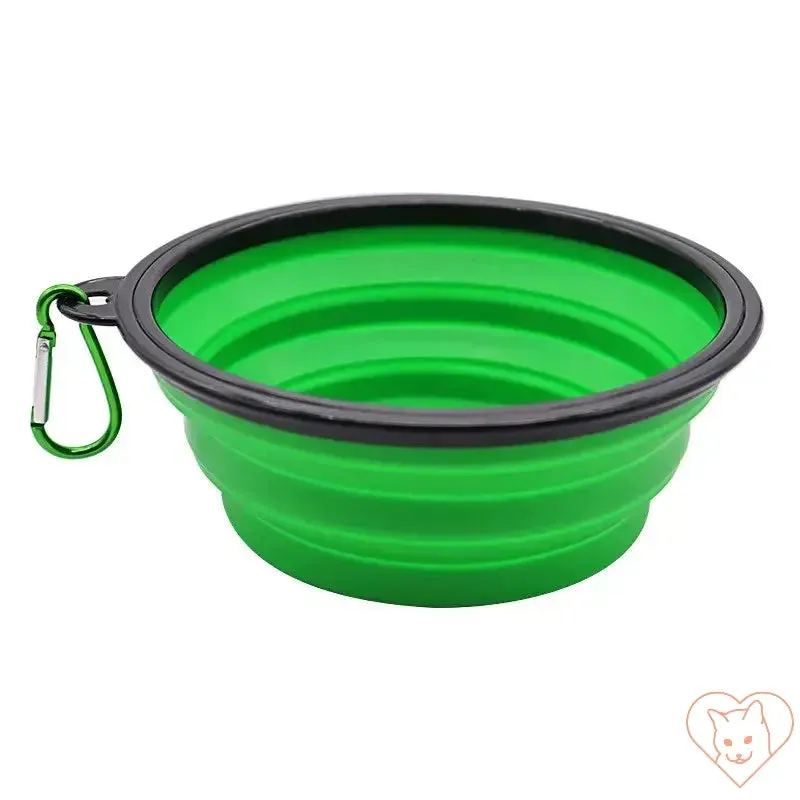 Portable Folding Silicone Pet Bowl with Carabiner