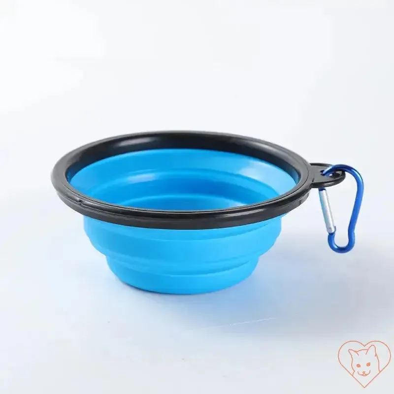 Portable Folding Silicone Pet Bowl with Carabiner