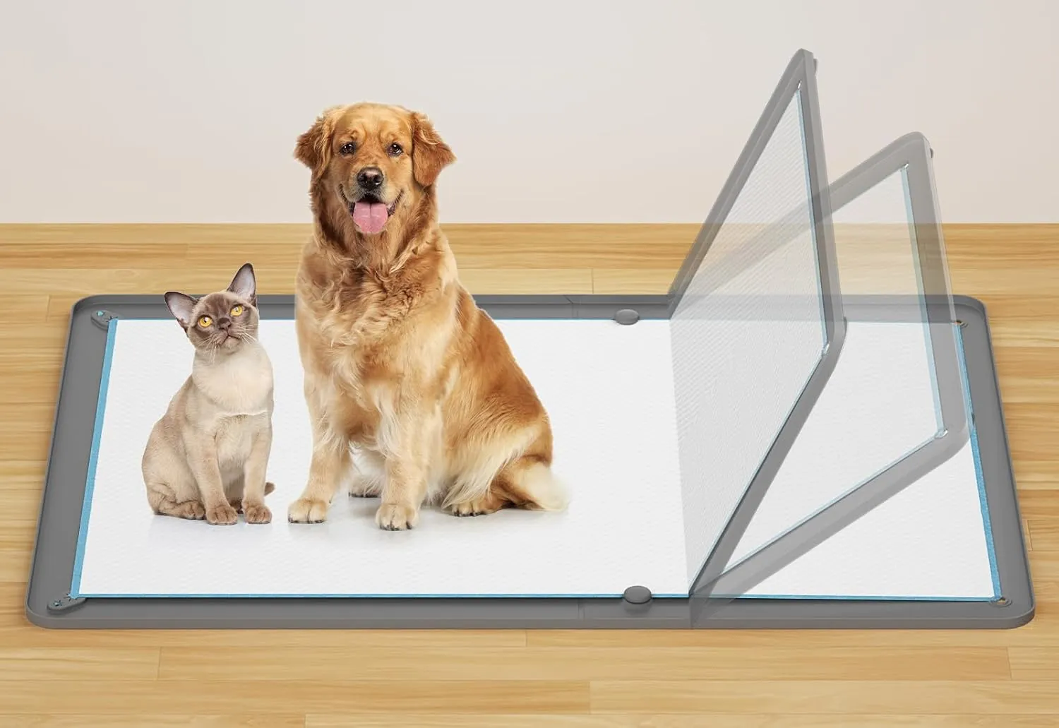 Puppy Pee Pads Holder for Dog Training Pads, Soft Potty Pads Tray with High Edge Leakproof for Floor Protect, 24" x 35" Non-Skid Dog Cat Litter Mat Fit Disposable and Washable Pee Pads