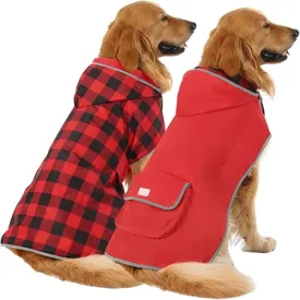 Reversible Dog Raincoat Hooded Slicker Poncho Rain Coat Jacket For Small Medium Large Dogs Ducks Yellow