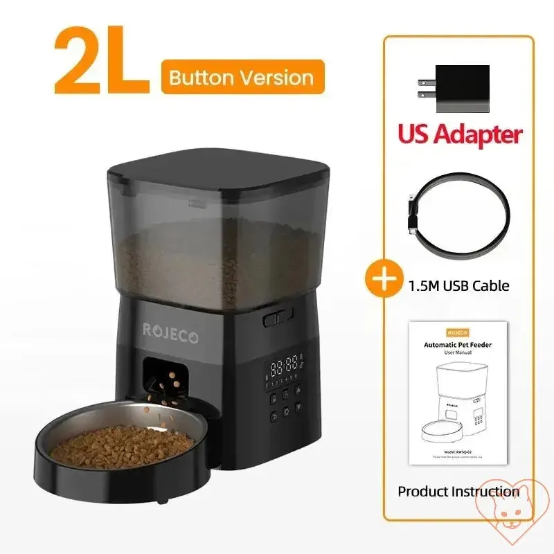 ROJECO Automatic Pet Feeder - Button Version