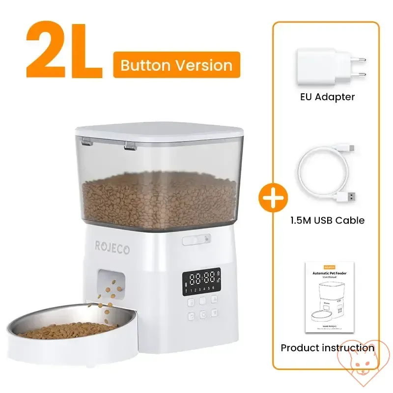ROJECO Automatic Pet Feeder - Button Version