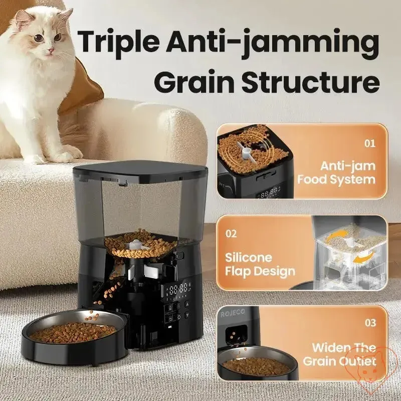 ROJECO Automatic Pet Feeder - Button Version
