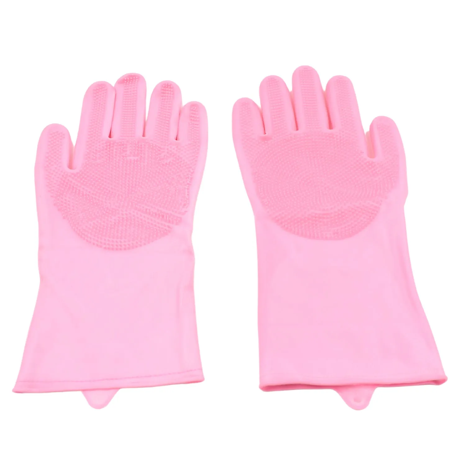 Silicone Dishwashing Gloves with Scrubber, Reusable