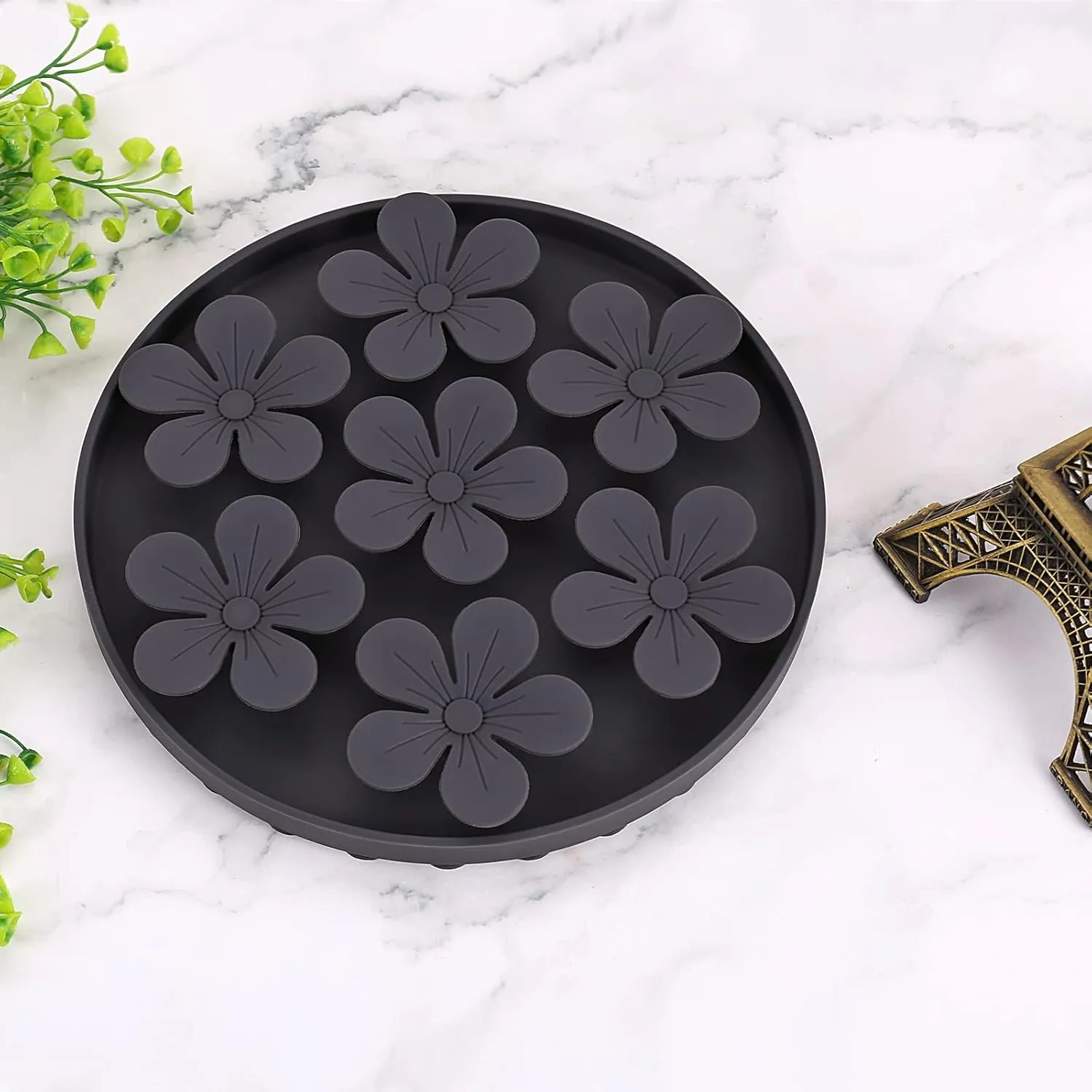 Slow Feeder,Cat Help Slow Down Eating Speed Cut Flower Silicone Rubber Cute Slow Feeder for Puppy/Cat/Dog
