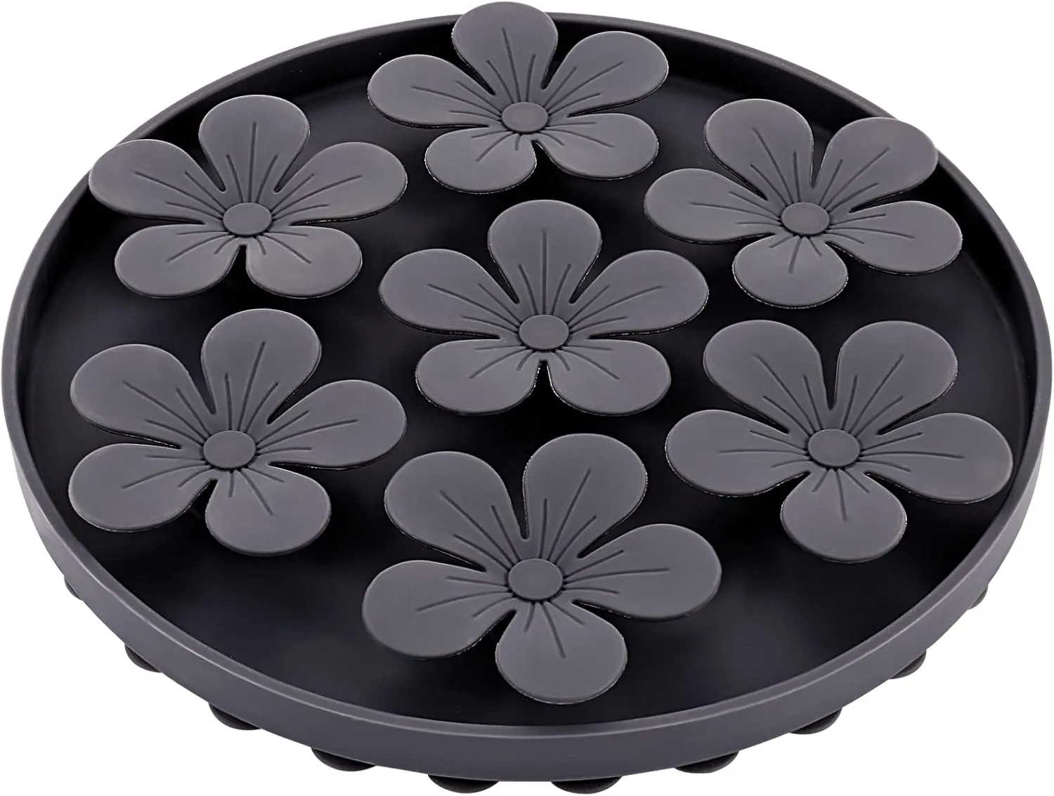 Slow Feeder,Cat Help Slow Down Eating Speed Cut Flower Silicone Rubber Cute Slow Feeder for Puppy/Cat/Dog