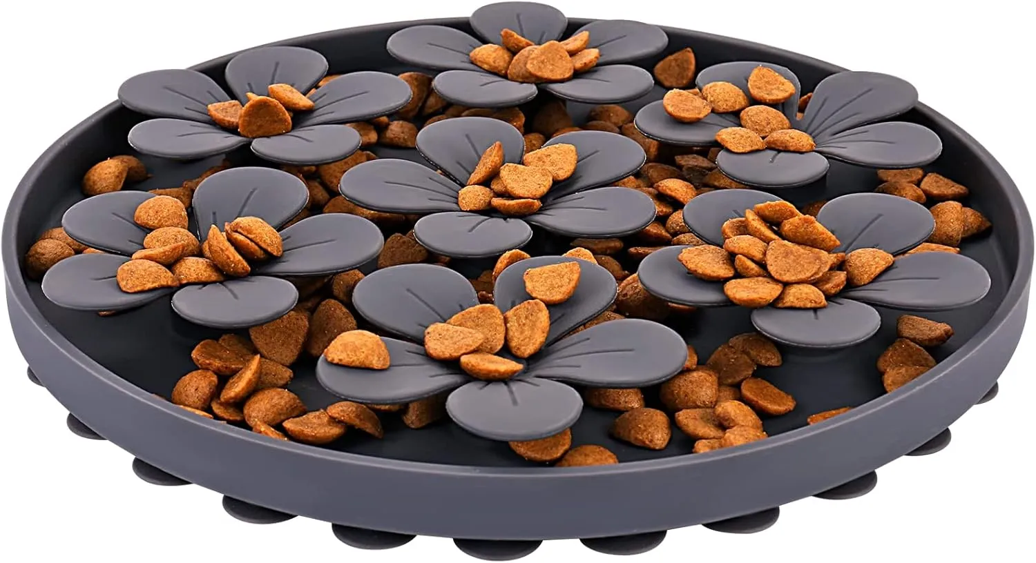 Slow Feeder,Cat Help Slow Down Eating Speed Cut Flower Silicone Rubber Cute Slow Feeder for Puppy/Cat/Dog