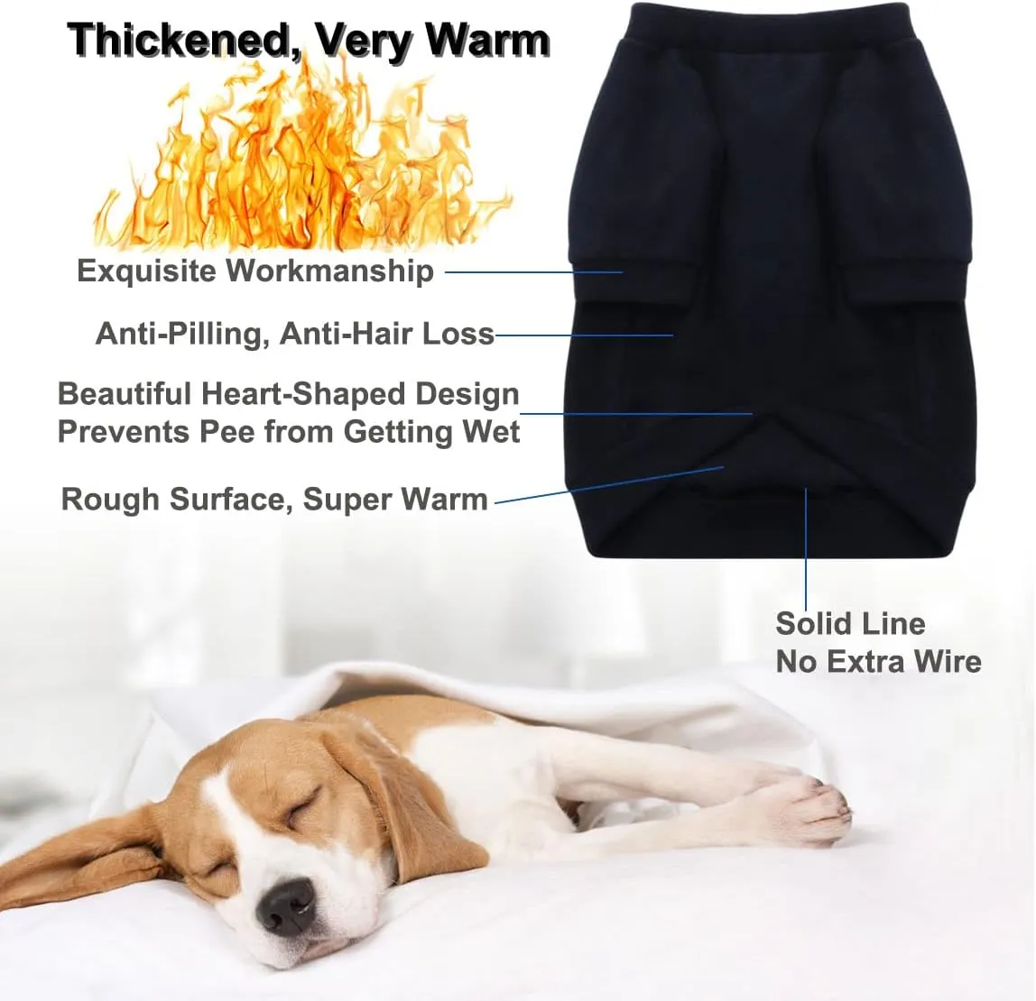 Small Dog Sweater Small Dog Sweatshirt Pet Hoodie, Warm and Lightweight, with a Soft Texture, Easy to Wear and Bright Colors (Black, X-Small)