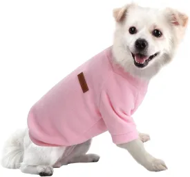 Small Dog Sweater Small Dog Sweatshirt Pet Hoodie, Warm and Lightweight, with a Soft Texture, Easy to Wear and Bright Colors (Pink, Large)