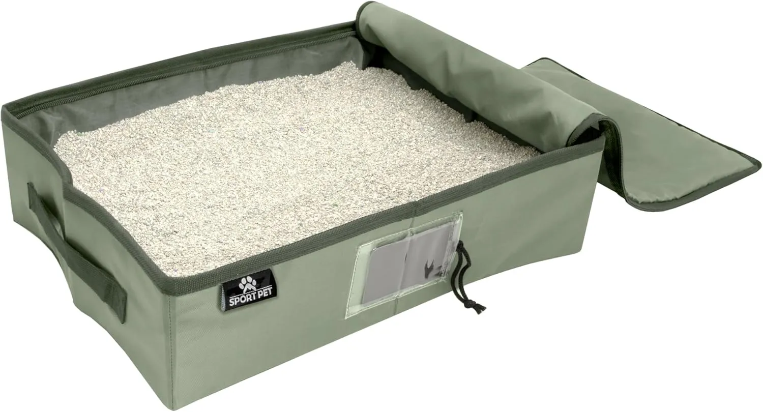 SportPet Designs Portable Travel Litter Box, Litter Box - Green
