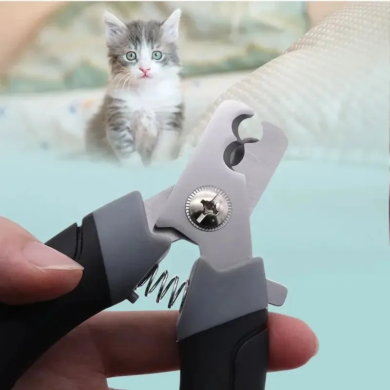 Stainless Steel Pet Half Moon Nail Clippers for Cats & Dogs