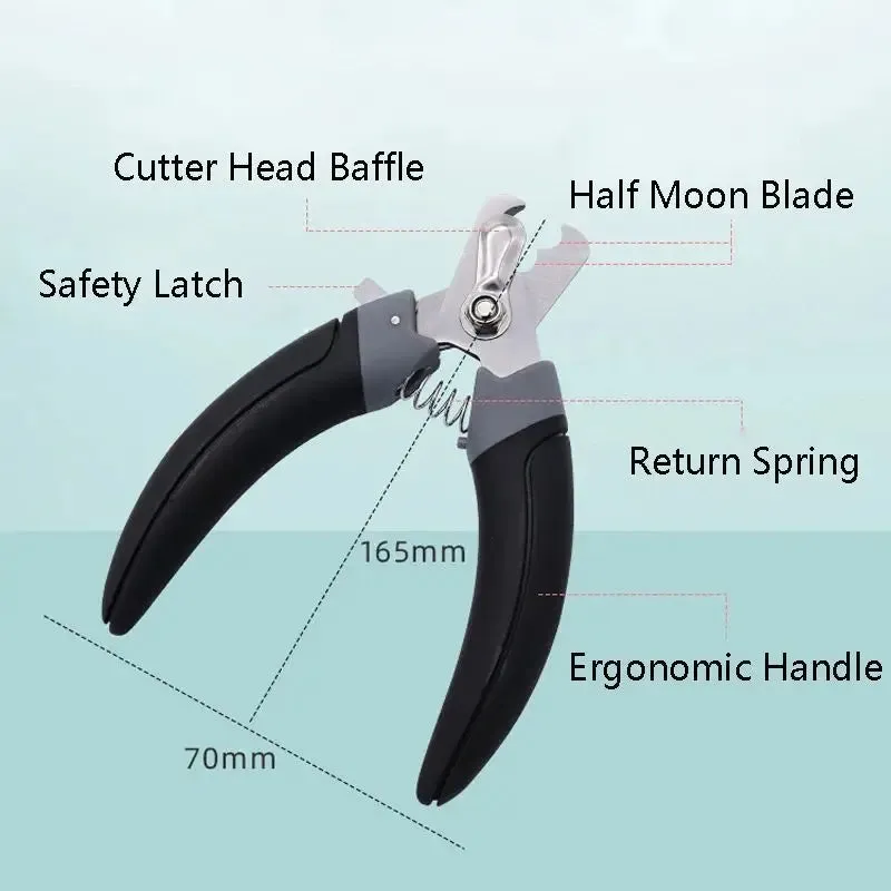 Stainless Steel Pet Half Moon Nail Clippers for Cats & Dogs