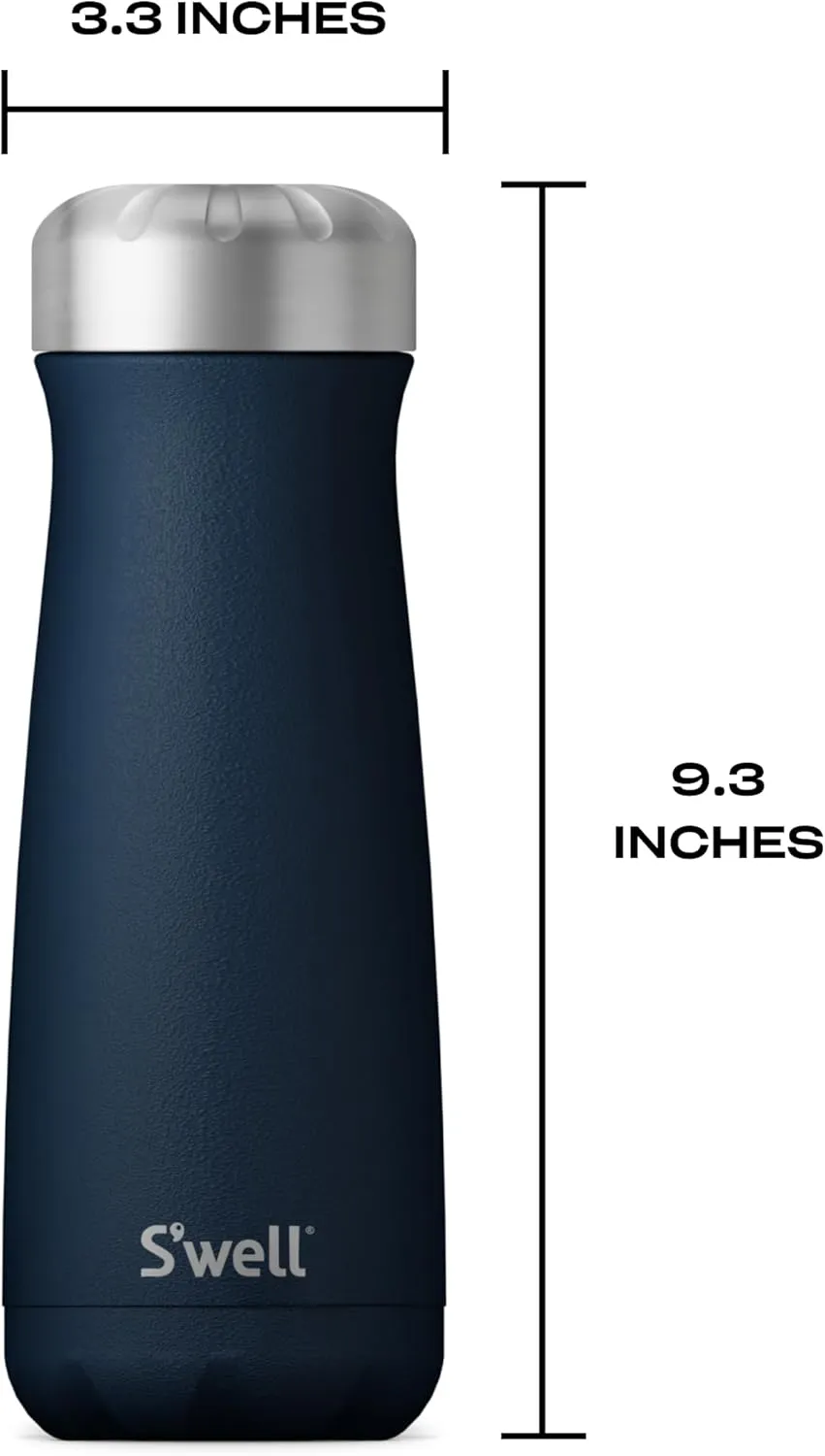 S'well Stainless Steel Traveler, 20oz, Azurite, Triple Layered Vacuum Insulated Containers Keeps Drinks Cold for 36 Hours and Hot for 15, BPA Free, Easy Carrying On the Go