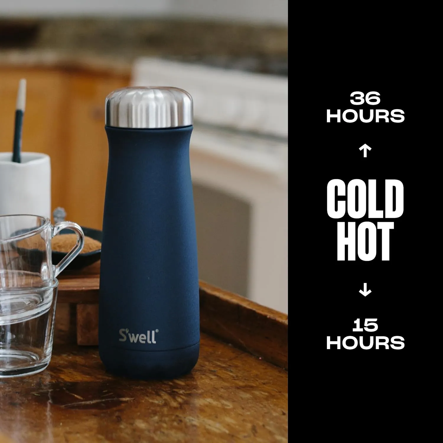 S'well Stainless Steel Traveler, 20oz, Azurite, Triple Layered Vacuum Insulated Containers Keeps Drinks Cold for 36 Hours and Hot for 15, BPA Free, Easy Carrying On the Go