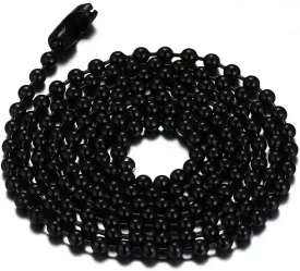 Titanium Stainless Steel Small Beads Ball Chain Necklace for Men Women 24-38 Inches Silver Black Gold