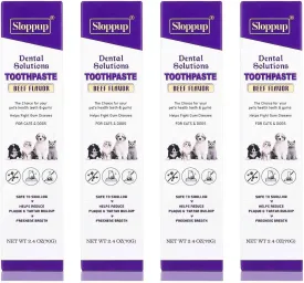 Toothpaste | Teeth Cleaning and Fresh Breath Dental Care for Colorpoint Shorthair Cat Kittens and Adult Cats | Soothes Inflamed Gums | Safe for Puppies | Vet Formulated 4 Pack (9.6 OZ)