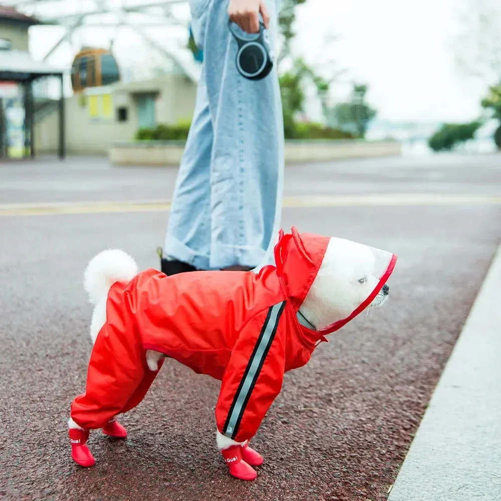 Waterproof Puppy Dog Raincoats Rain Jacket with Hood for Small Medium Dogs Poncho with Reflective Strap Honey Bee Bear Dinosaur