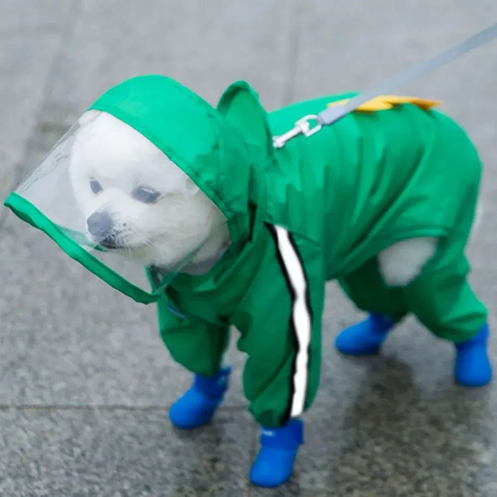 Waterproof Puppy Dog Raincoats Rain Jacket with Hood for Small Medium Dogs Poncho with Reflective Strap Honey Bee Bear Dinosaur