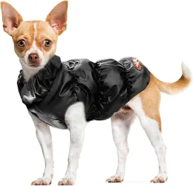 Winter Warm Dog Jacket for Small Medium Dogs Cat Cold Weather Coats with Harness Paded Dogs Fleece Vest Waterproof Windproof Dog Snow Jacket Pet Puppy Clothes (Black,S)